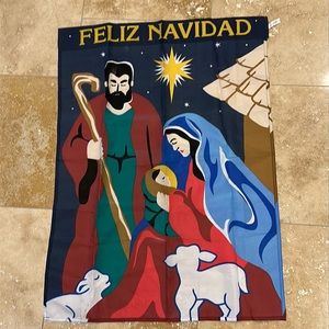 NWOT Feliz Navidad Yard Flag